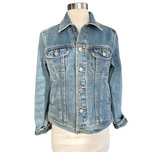 VTG Tommy Hilfiger Jean Jacket Womens Denim Long Sleeve Pockets Button Up Small